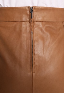 Jupes Femme Cuir Sexy-Soirée tenue club/Courtes-Cuir d'agneau Mode Couleur Marron Jupes en cuir pour femmes - Product Image 4