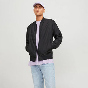 Chaqueta Bomber Negra para Hombre, Estilo Urbano, Calidad Premium, Cortavientos, Rellena, Ropa Exterior Informal, Chaqueta de Moda - Product Image 1
