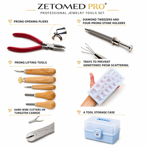 Ensemble de 5 outils pour bijoux, pinces à graver en acier inoxydable, support à griffes, outils de précision pour la fabrication de bijoux, ZetomedPro - Product Image 6