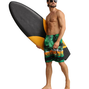 Shorts de bain unis pour hommes, séchage rapide, écologiques, respirants, anti-plis, taille mi-haute, avec cordon de serrage et poches, pour le surf - Product Image 6