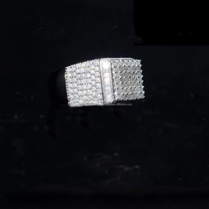 Iced Out Baguette <b>Men</b> Band <b>Ring</b> Rhodium Plated Cluster Engagement <b>Ring</b> for Women Unisex Hiphop Gift Jewelry 925 Sterling <b>Silver</b> - Product Image 2