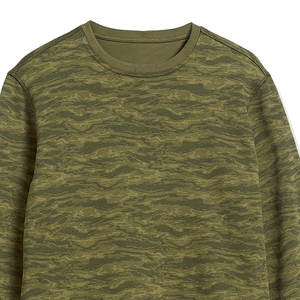 Sudadera de Hombre Camo Verde Oliva, Estilo Pullover de Felpa de Algodón Grueso, Corte Ajustado, Cuello Redondo, Transpirable, para Actividades al Aire Libre - Product Image 6