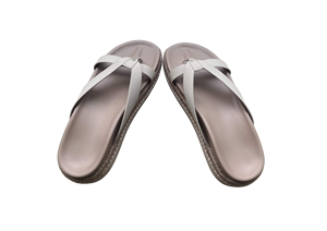 Women's Beige Micro Leather Strap Platform <b>Sandals</b> Open Toe Cushioned EVA Sole Anti-Slippery Breathable Soft Summer Flat Slip-On - Product Image 3