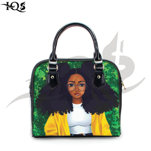Customizable Genuine Leather Crossbody <b>Handbag</b> Black Zipper Fashion Design <b>Big</b> Space Custom Image Printing Drop Shipping Service - Product Image 3