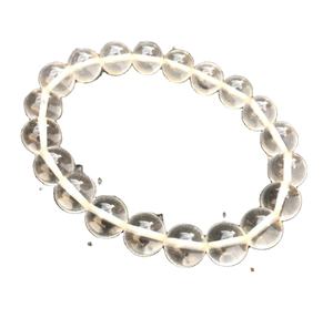 สร้อยข้อมือคริสตัลควอตซ์ใสแท้ลูกปัดกลมเรียบหินสมาธิธรรมชาติสไตล์คลาสสิกของขวัญทางศาสนาคริสเตียน - Product Image 1