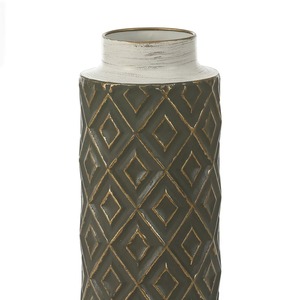 Vase de table géométrique moderne en métal, fait main, décoratif, noir avec accents dorés, pour les créateurs de tendances - Product Image 3