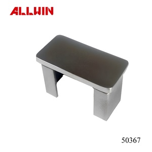 Adaptador de poste de vidrio con cuello perpendicular de acero inoxidable de estilo moderno y tapa de extremo con brida para aplicación en pasamanos de escaleras de hoteles - Product Image 5