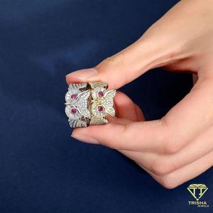 Bague fantaisie en gros avec motif animal et pierres rouges pour les détaillants de bijoux de mode - Product Image 2