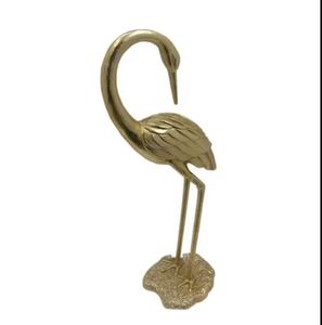 Escultura de Jardín de Aluminio con Forma de Grúa, Color Níquel Plateado Rústico, Decoración de Jardín de Estilo Moderno, Hecha a Mano - Product Image 5