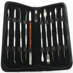 10 Piece Stainless Steel Dental Wax Carving Tools Set <b>Clay</b> Spatula Sculpting Pottery <b>Kit</b> Surgical Dental Instrument Set - Product Image 1