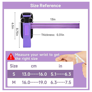 สายรัดข้อมือกันลื่นสำหรับการออกกำลังกายด้วยเดดลิฟท์และเครื่องเคเบิล สีม่วง แบบวงแหวนคู่ ทำจากโพลีเอสเตอร์และผ้าฝ้ายคุณภาพสูง สำหรับใช้ในยิม - Product Image 2