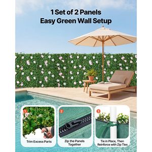 Lussuoso Pannello Floreale 3D in Seta, 2 Pezzi da 2 x 8 Piedi, Sfondo Artificiale con Fiori 3D, Facile da Montare, Decorazioni per Matrimoni Adatte ai Bambini - Product Image 4