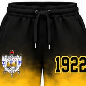 กางเกงจ็อกเกอร์โอเวอร์ไซส์ลายไทไดสำหรับผู้หญิง Sigma Gamma Rho สีดำทอง พร้อมตัวอักษรกรีกแบบกำหนดเอง กางเกงวอร์มลำลองสำหรับเล่นกีฬา - Product Image 5