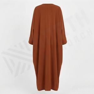 2025 OEM Kimono Abaya pour femmes musulmanes, en tissu polyester épais, doux et très extensible, col en V, manches longues, pour fêtes, Ramadan, mariages - Product Image 2