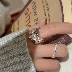 Anillo retro mate de plata de ley S925, versión coreana, diseño exclusivo, estilo acuático, simple y básico. - Product Image 4