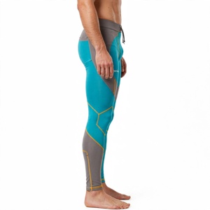 Leggings de compression intégrale pour hommes, couleur personnalisée, motif géométrique, taille à cordon de serrage, pour l'entraînement - Product Image 3