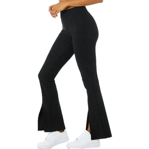 High Waist Bell Bottom Women Flare Pants Women Wide Legs Pant Ladies Print Flared <b>Trouser</b> OEM Serviced Customized Pants - Product Image 4