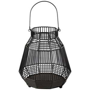 Lanterne en métal noir au design nordique parfait, avec poignée, design moderne et écologique, éclairage d'appoint pour la maison, décoration de table idéale - Product Image 2