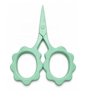 Ciseaux à broder miniatures colorés avec poignée fleurie et grand anneau, ensemble de ciseaux de couture, outils de broderie de précision colorés - Product Image 1