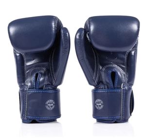 ถุงมือชกมวยหนังแท้ Fairtex สีน้ำเงินสั่งทำพิเศษจากโรงงาน ระบายอากาศได้ดี พร้อมเชือกผูก  รับผลิตแบบ OEM ODM รุ่นใหม่สำหรับฝึกซ้อม - Product Image 4