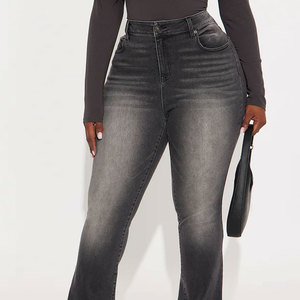Wholesale Custom Women <b>Stretch</b> High Waist <b>Denim</b> Pants Top Quality Customized Design Printed Women <b>Denim</b> Pants In Low Moq - Product Image 2