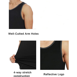 Men's Sleeveless Tank <b>Top</b> O-Neck Solid Color Breathable Knitted Workout Fitness Casual Wear Tank <b>Tops</b> - Product Image 3