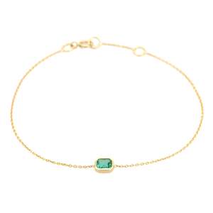 สร้อยข้อมือโซ่ทองคำ 14K ประดับมรกตและเพชร - สร้อยข้อมือเสน่ห์แสนโรแมนติกสำหรับลูกสาว - Product Image 6