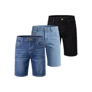 Pantalones Cortos de Mezclilla para Hombre, de Primera Calidad, Lavado Oscuro, Corte Recto, Cintura Media, Estilo Casual de Verano, Tejido de Algodón, con Bolsillos, OEM - Product Image 5