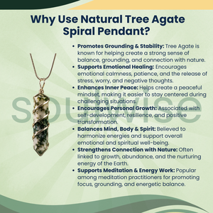 <b>Tree</b> Agate Spiral Pencil Pendant Hexagon Shape Religious Hinduism <b>Necklace</b> - Product Image 2