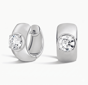 <b>Hoops</b> Earrings Diamond Earrings Gold and <b>Silver</b> Earrings Lab Grown Diamonds Earrings <b>Hoops</b> Fine Jewelry for Women - Product Image 2