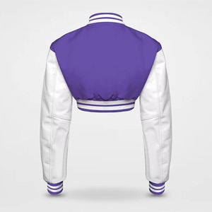 Chaqueta Varsity Personalizada de Invierno para Mujer, Estilo Vintage, para Escuela o Universidad, con Letras Bordadas, Ecológica, Transpirable, de Algodón Crudo - Product Image 2