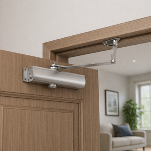 Ferme-porte en aluminium de qualité supérieure | Ferme-porte automatique robuste pour la maison, le bureau et l'usage commercial | Système de fermeture hydraulique fluide - Product Image 3