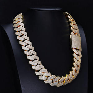 Cadena Cubana de Tres Filas de Plata de Ley S925 con Diamantes de Moissanita VVS de Alta Calidad de 20MM, Estilo Hip Hop - Product Image 2