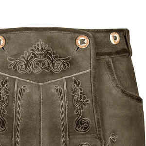 Shorts en cuir de cerf fabriqués au Pakistan, couleur unie, coupe slim, style Lederhosen, shorts bavarois - Product Image 3