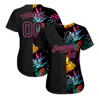 Maillot de baseball personnalisé à imprimé tropical par sublimation pour hommes, chemise de sport à manches courtes entièrement boutonnée avec nom et numéro d'équipe personnalisés