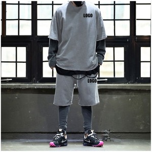 HOT SALE Men's Summer Thin Quick Drying Sportswear Men's <b>Set</b> With Short Sleeve Top and Sport Shorts - Product Image 2