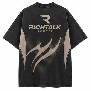 Camiseta de Manga Corta para Hombre, Corte Regular, Color Negro y Beige, Logotipo Frontal, Cuello Redondo, Informal, de Algodón Jersey, Transpirable, de Secado Rápido, 100% Algodón - Product Image 2