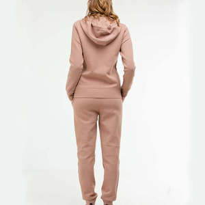 <b>Women's</b> 2 Piece Zip Up Sweat <b>Suits</b> Fall <b>Lounge</b> Set Oversized Hoodie Wide Leg Sweatpants Airport Travel Outfits Bulk Price Custom - Product Image 2