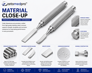 Ensemble d'instruments manuels COBB Osteotomes, largeur de lame de 6 mm à 32 mm, pour instruments chirurgicaux orthopédiques ZETOMEDPRO - Product Image 4