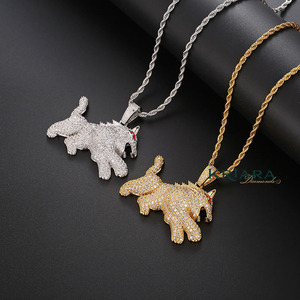 Pendentif Lion en Argent 925 Rhodié et Plaqué Or 18K avec Moissanite, Breloque Unisexe Thème Animal Hiphop pour Usage Quotidien - Product Image 4