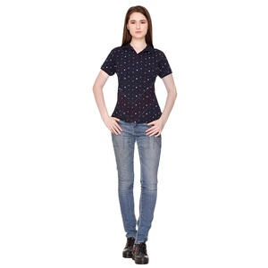 Ropa deportiva personalizada para mujer, Golf para Polos de manga corta, logotipo OEM, ropa informal de verano transpirable, diseño de punto liso - Product Image 1