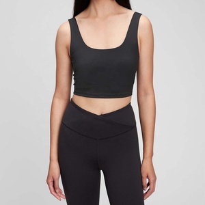 Women's Yoga Workout Outfits 1 Piece Set Mid Waist <b>Running</b> Leggings <b>Padded</b> Sport Bra Sleeveless Crop Tops Spandex/Polyester - Product Image 3