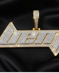 Colgante Personalizado con Letras y Diamantes, Colgante de Hip Hop con Nombre Personalizado, Colgante de Moissanita, Colgante de Plata 925 con Iniciales - Product Image 1