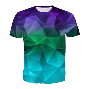 Men's Geometric Pattern Short Sleeve T-<b>Shirt</b> O-Neck Regular Fit Digital Print <b>100</b>% <b>Polyester</b> Casual Style Wholesale rate - Product Image 1