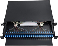 Kotak Terminal Optik Mini Rotary ODF Metal 1U/2U Damu FTTH, 48 Port MPO, 12-144 Core LC/SC, Outdoor, Pemasangan Rel DIN 19 inci