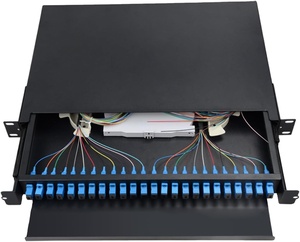 FTTH quang Mini Rotary <span class=keywords><strong>ODF</strong></span> 1U 2U thiết bị đầu cuối hộp, MPO 4 6 8 cổng, 12-144 lõi, 48 cổng LC/SC Rack mount 24 sợi Patch Panel - Product Image 2