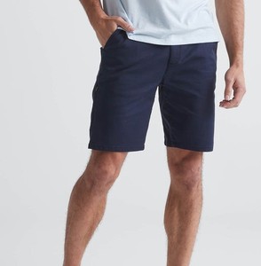 Pantalones Cortos Bermuda de Algodón Azul Marino para Hombre, Cintura Media, Cierre Elástico, Casuales, Tejido Sólido, Transpirables, con Bolsillos - Product Image 3