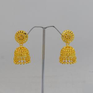 Pendientes Jhumka Chapados en Oro para Mujer, Pendientes de Campana Indios Tradicionales, para Bodas y Fiestas, Jhumki, Pendientes Étnicos para Mujer - Product Image 2