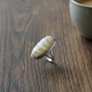 Natural Banded Agate Oval Gemstone 925 Sterling <b>Silver</b> <b>Statement</b> <b>Ring</b> for Women Gold Yellow Gold Plated <b>Silver</b> Handmade Jewelry - Product Image 1