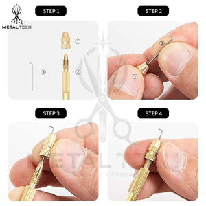 Juego de Porta Agujas de Latón Dorado para Ventilación, 4 Tamaños, Agujas de Micro Gancho, Clips de Acero para Peinar, Caja, Herramientas Profesionales para la Elaboración de Pelucas - Product Image 5